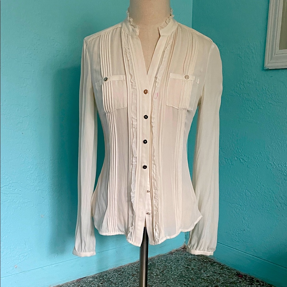WHBM 100% Silk tailored blouse